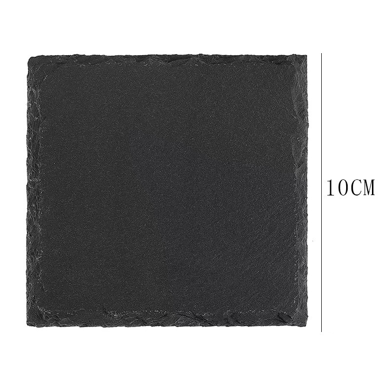 Three shapes of Japanese slate coasters — square, round, heart