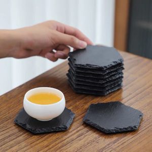 Natural Slate Coaster — 10cm (Square / Round / Irregular)
