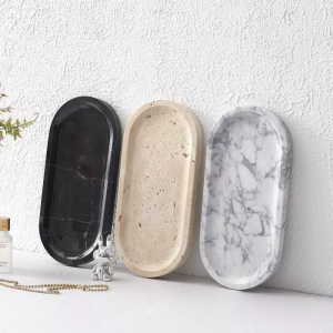 Natural Marble Tray — Aromatherapy / Jewelry / Desktop Decor