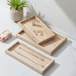 Beige Travertine Luxury Entryway Tray