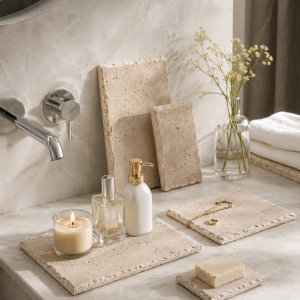 Wabi-Sabi Travertine Display Tray