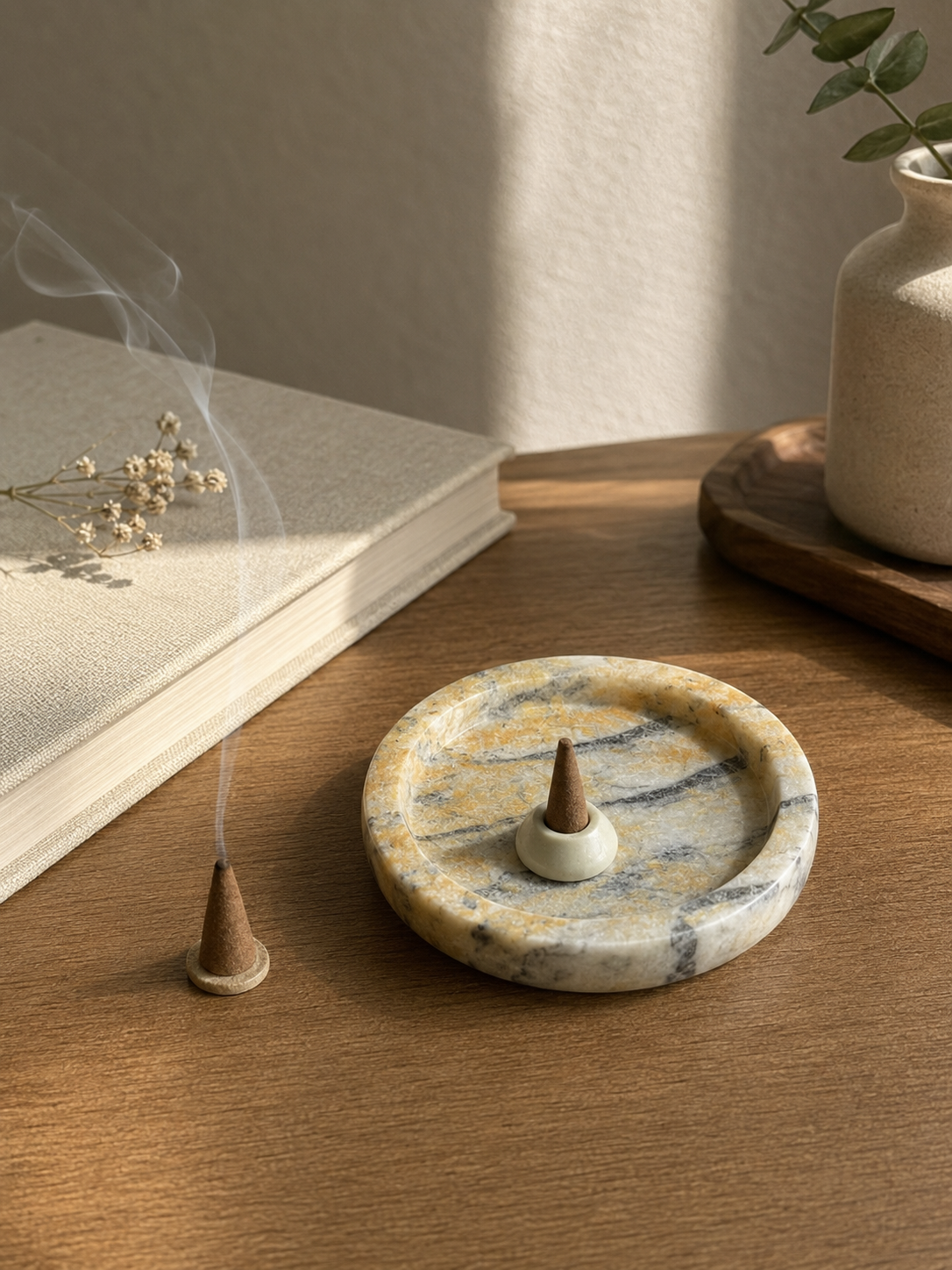 Natural Marble Round Catchall Tray