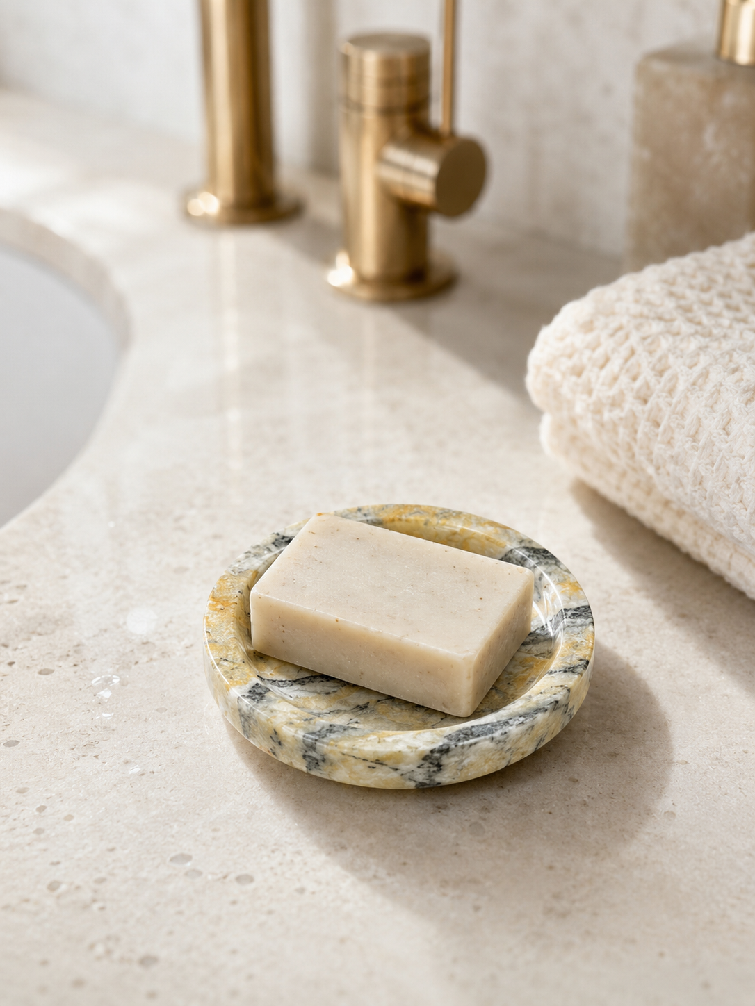 Natural Marble Round Catchall Tray