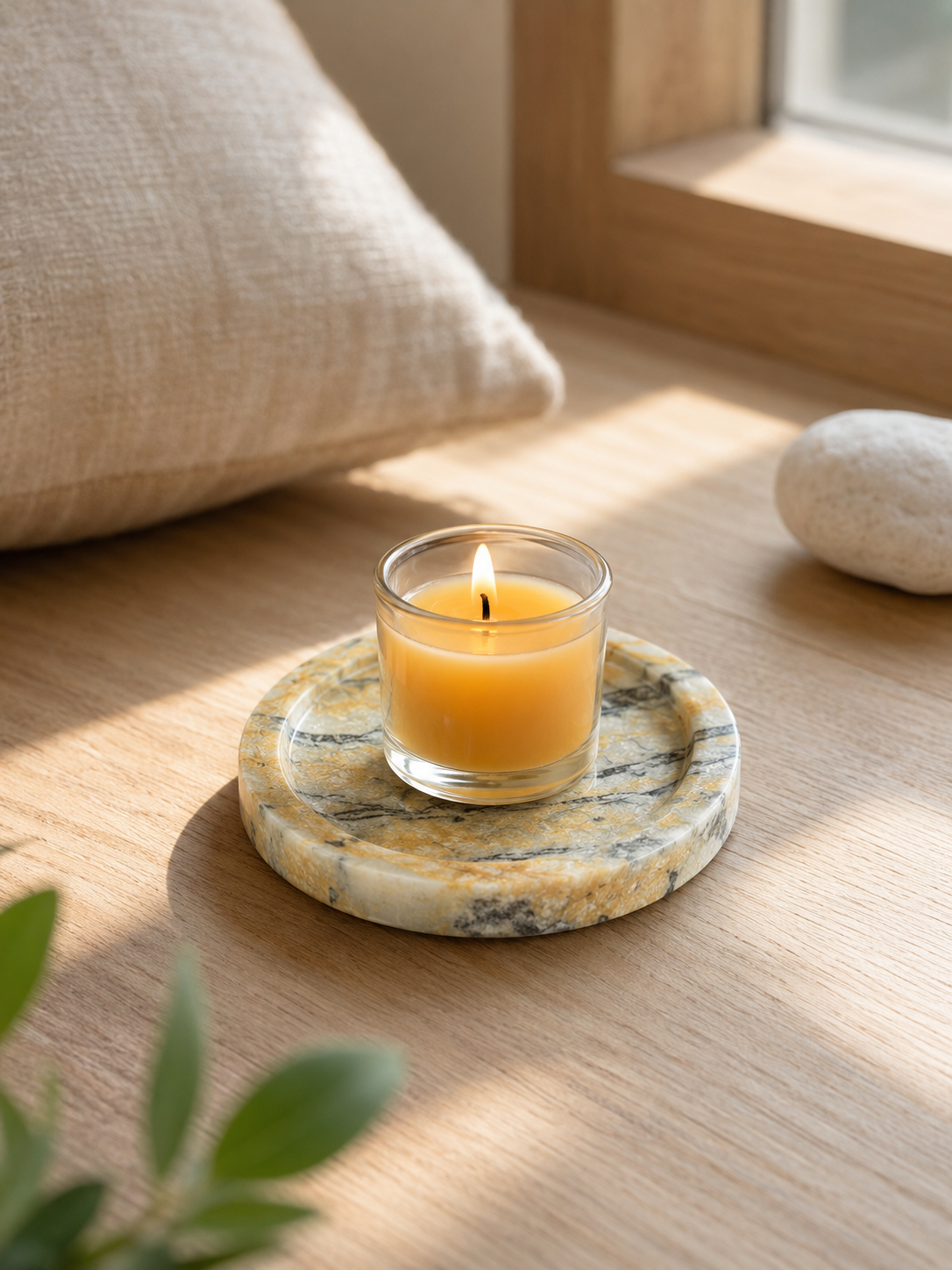 Natural Marble Round Catchall Tray