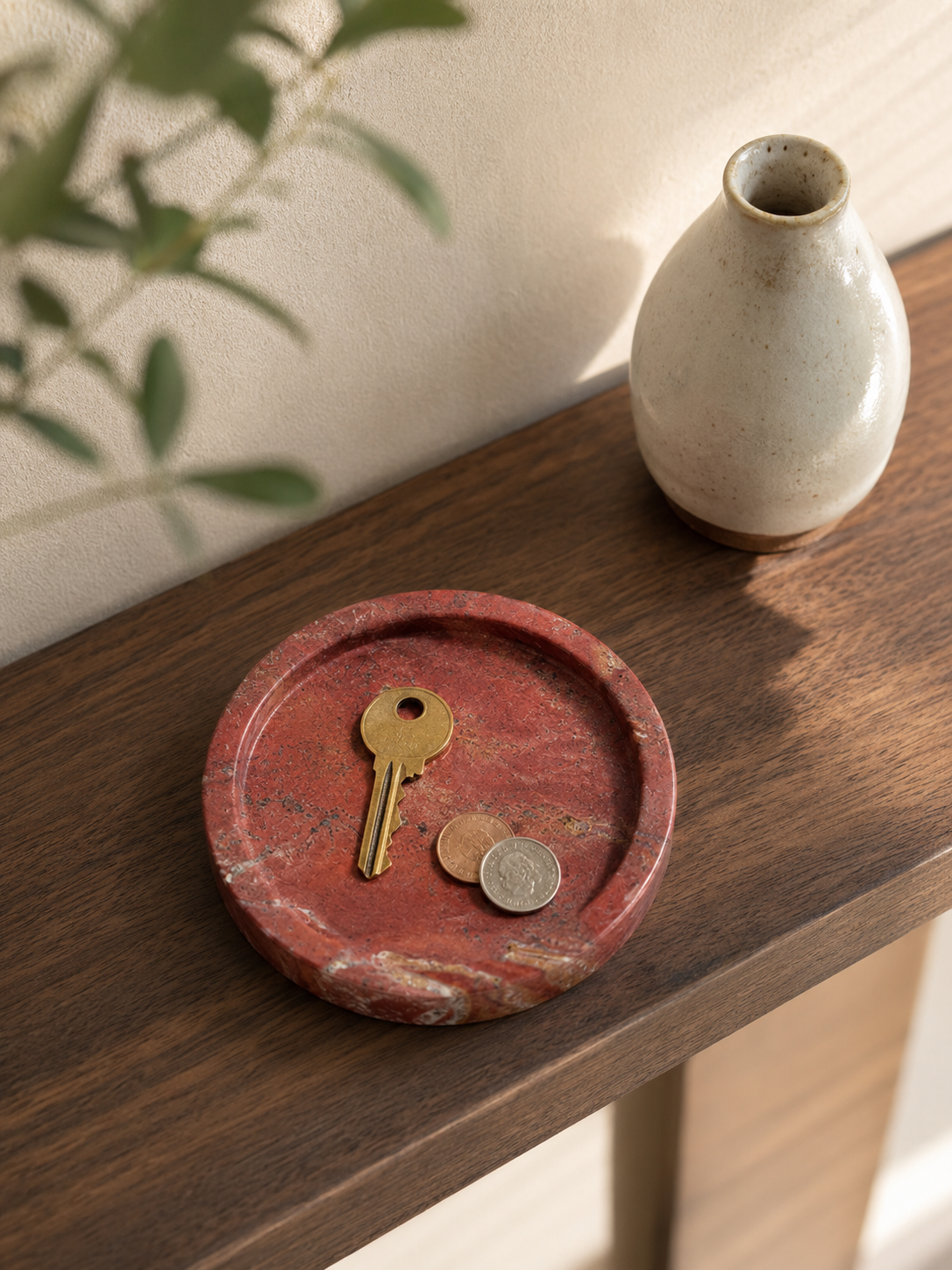 Natural Marble Round Catchall Tray