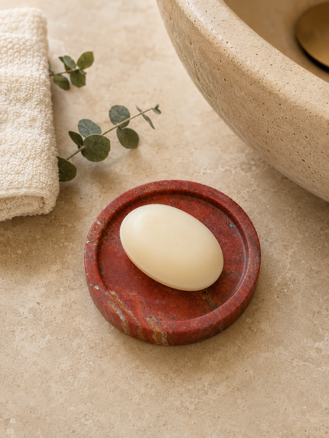 Natural Marble Round Catchall Tray