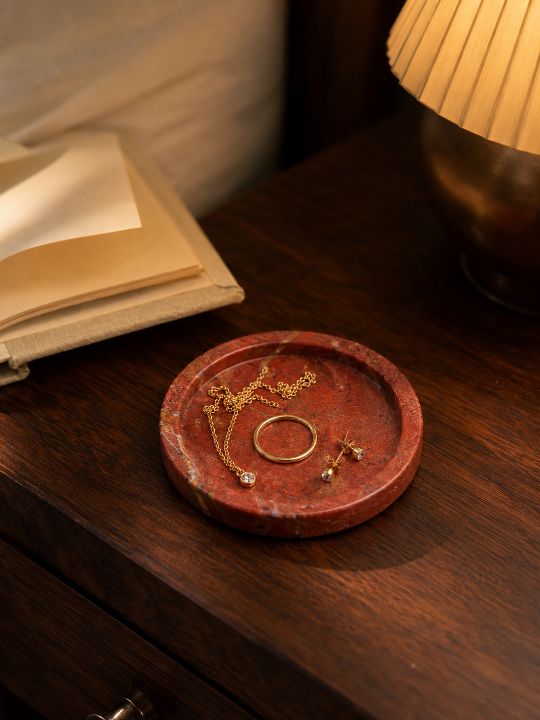 Natural Marble Round Catchall Tray