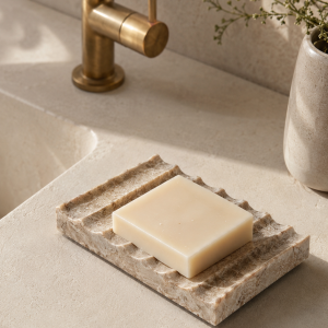 Natural Marble Soap Dish with Drainage