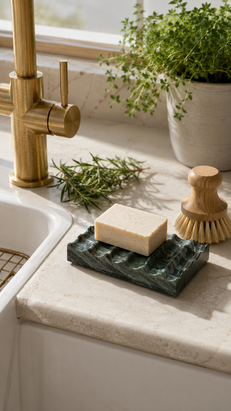 Natural Marble Soap Dish with Drainage - Image 9