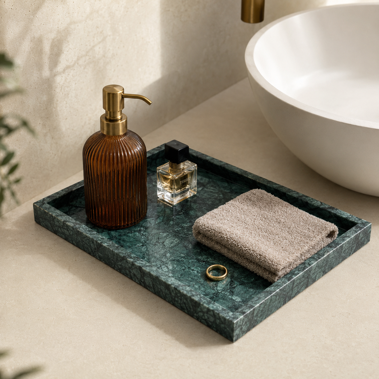 Minimalist Marble Square Tray