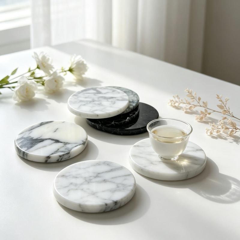 Bulgari Black marble coaster - dramatic dark stone