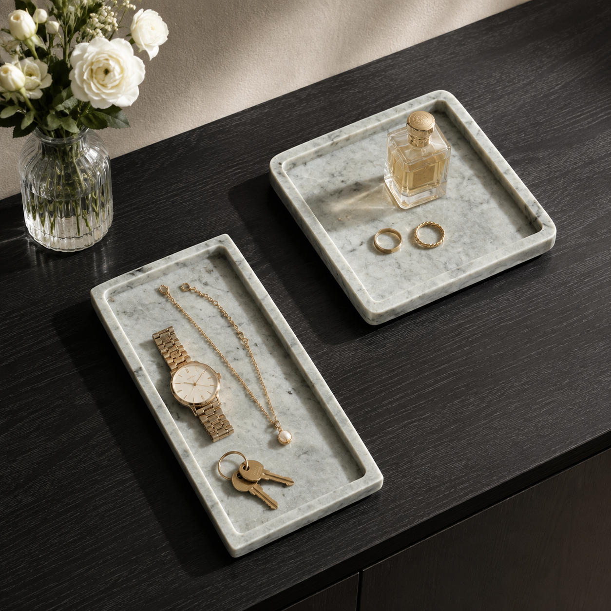 Cloud Emerald Marble Tray detail
