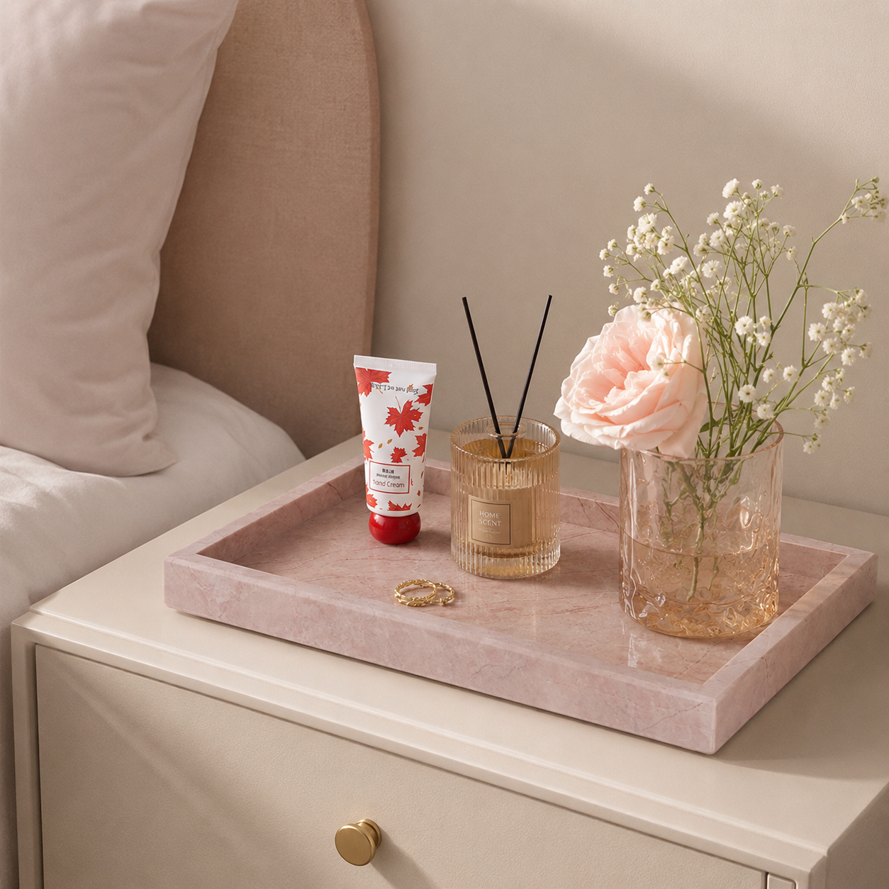 Pink Marble Tray 30x20x3cm — Polished Natural Stone Catchall for Vanity & Entryway - Image 5