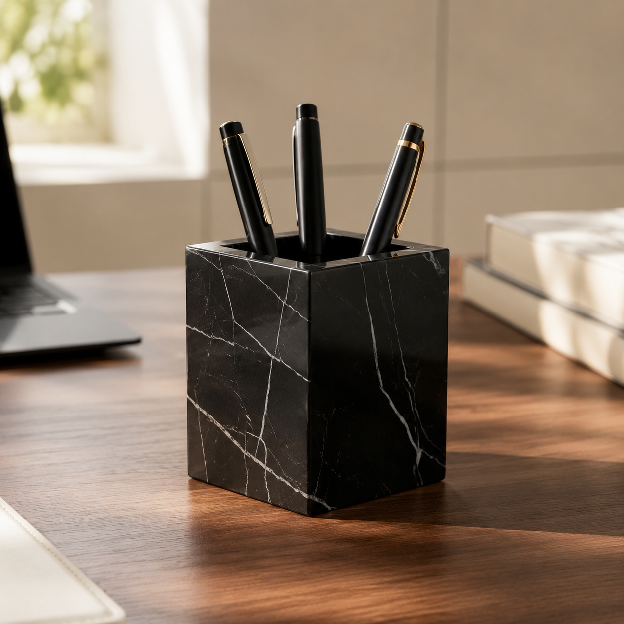 Natural Marble Square Pen Holder - Image 3